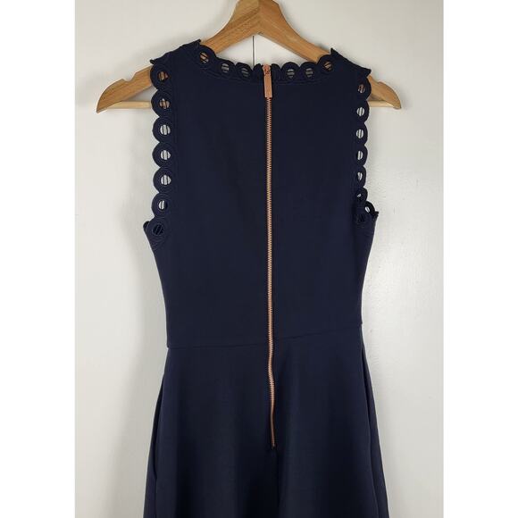 Ted Baker Verony Eyelet A-Line Lace Panel Sleeveless Mini Dress | 0 - Picture 7 of 11